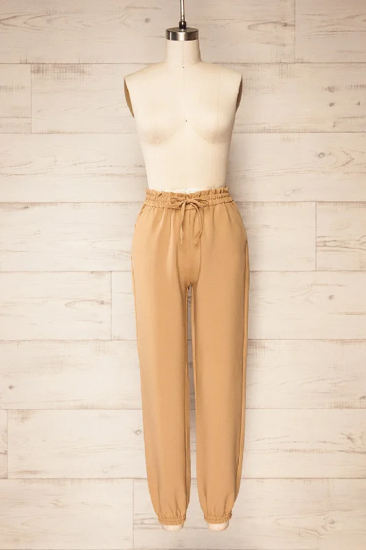 Tournemire | Beige Drawstring Jogger Pants