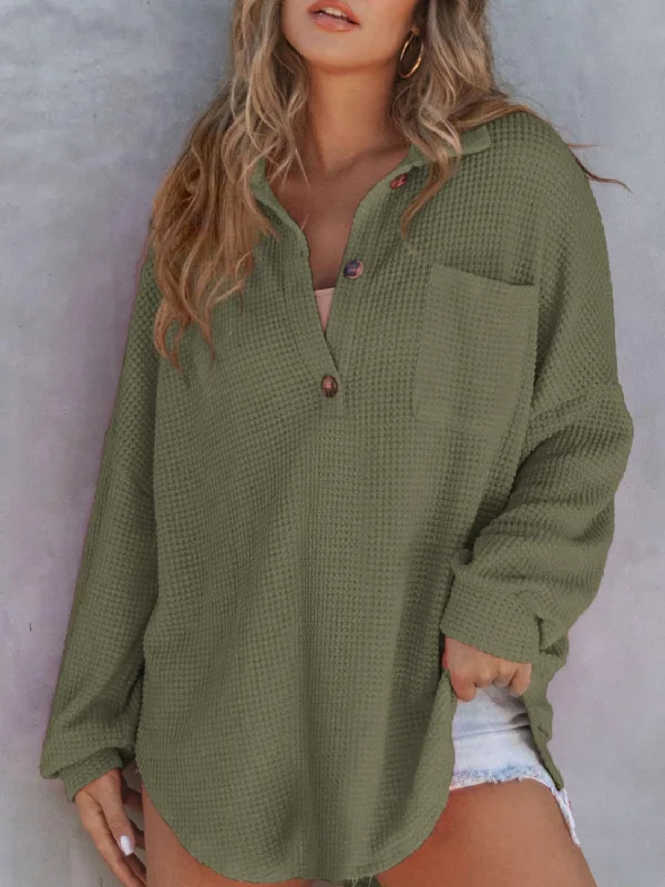 waffle-knit-dropped-shoulder-long-sleeve-sweatshirt