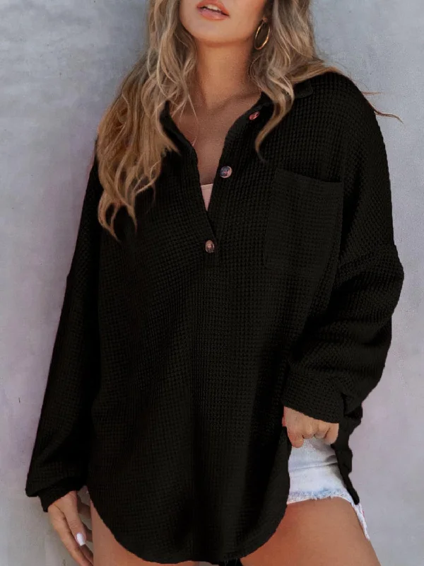 waffle-knit-dropped-shoulder-long-sleeve-sweatshirt