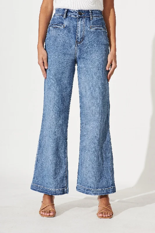 Waverley High Rise Wide Leg Jean In Light Blue Denim