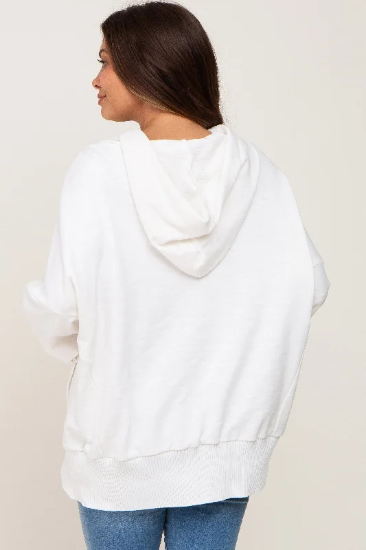 white-button-front-ribbed-trim-hooded-maternity-sweatshirt