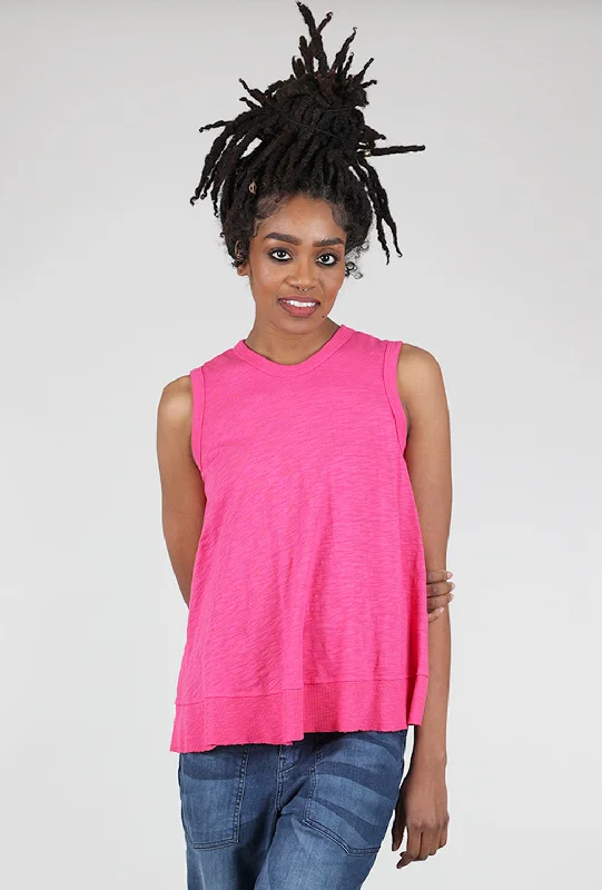 Crop Trapeze Shell, Hot Pink