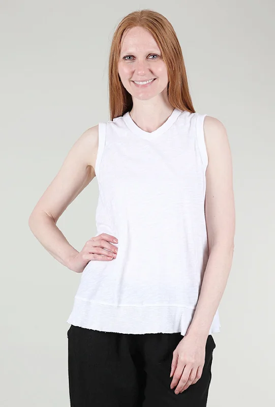 Crop Trapeze Shell, White