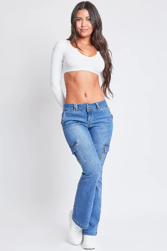 Women's Low Rise Cargo Flare Jean